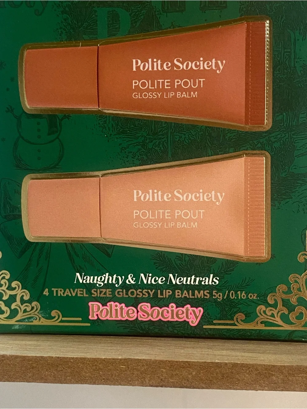 Polite Society Naughty & Nice Neutrals Glossy Lip Balm Set with Exclusive Shades